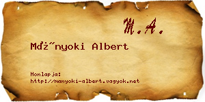 Mányoki Albert névjegykártya